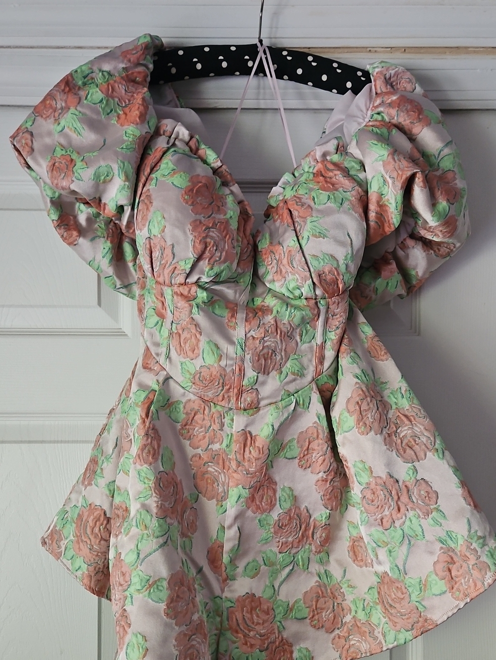 9ASOS LUXE Floral Print Jacquard Babydoll Romper
